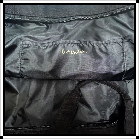 VICTORIA'S SECRET Sequin Black and Red Canvas Tote Bag - Picture 7 of 8